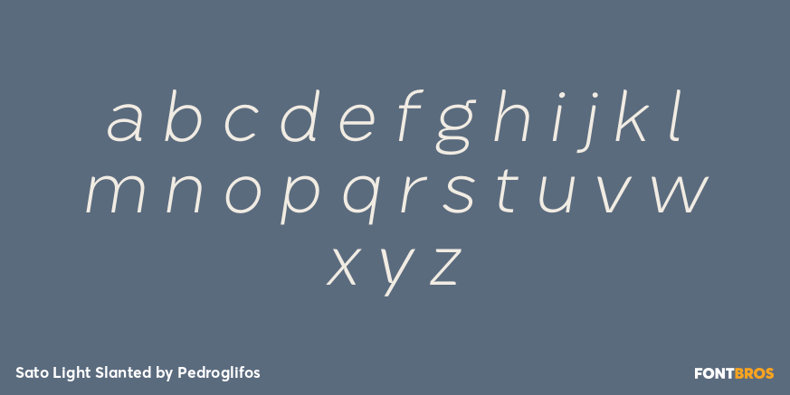 Sato Light Slanted Font Poster #3