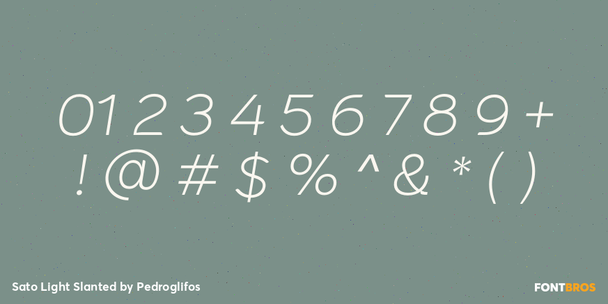 Sato Light Slanted Font Poster #4