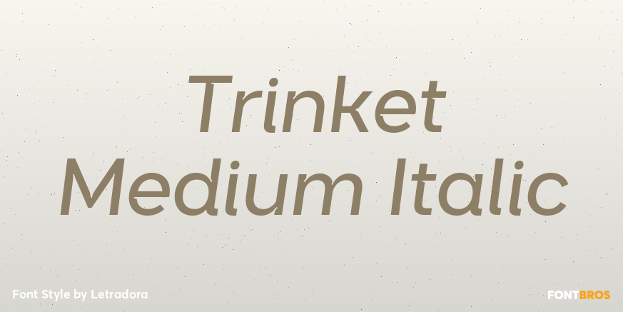 Trinket Medium Italic Font Poster #1