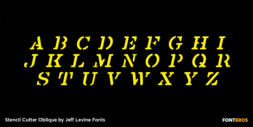 Stencil Cutter Oblique Font Poster #2