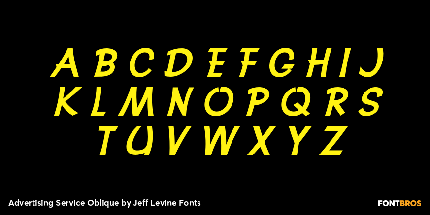 Advertising Service Oblique Font Poster #1