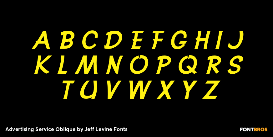 Advertising Service Oblique Font Poster #1