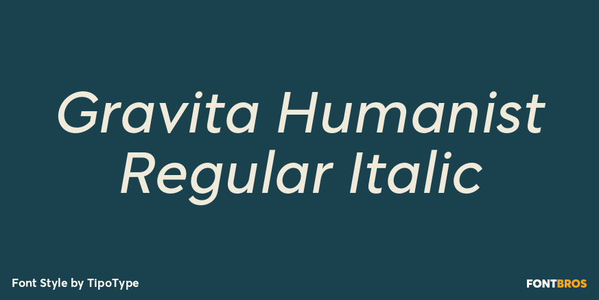 Gravita Humanist Regular Italic Font Poster #1