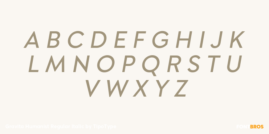 Gravita Humanist Regular Italic Font Poster #2