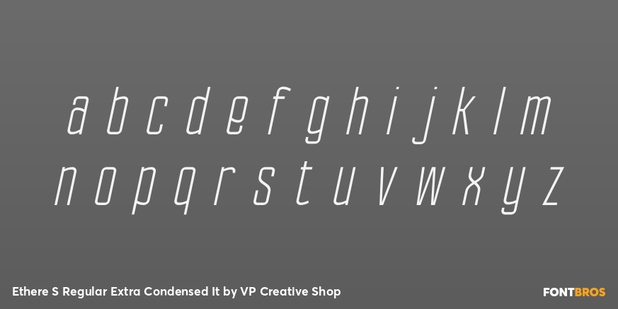 Ethere S Regular Extra Condensed It Font Poster #1