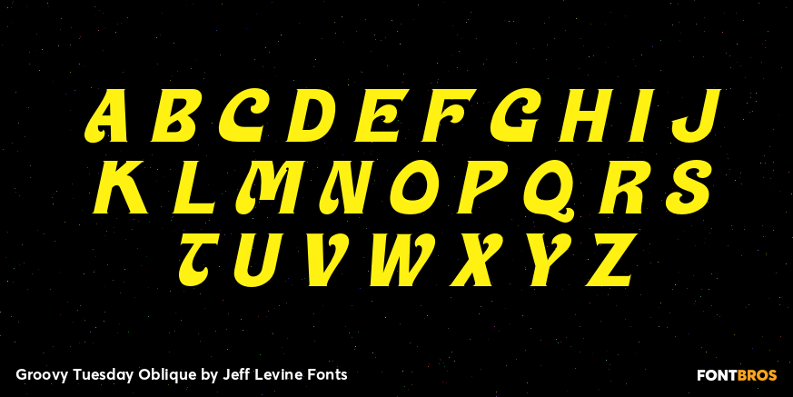 Groovy Tuesday Oblique Font Poster #3
