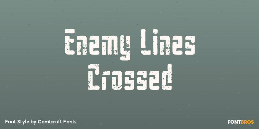 Enemy Lines Crossed Font Poster #1