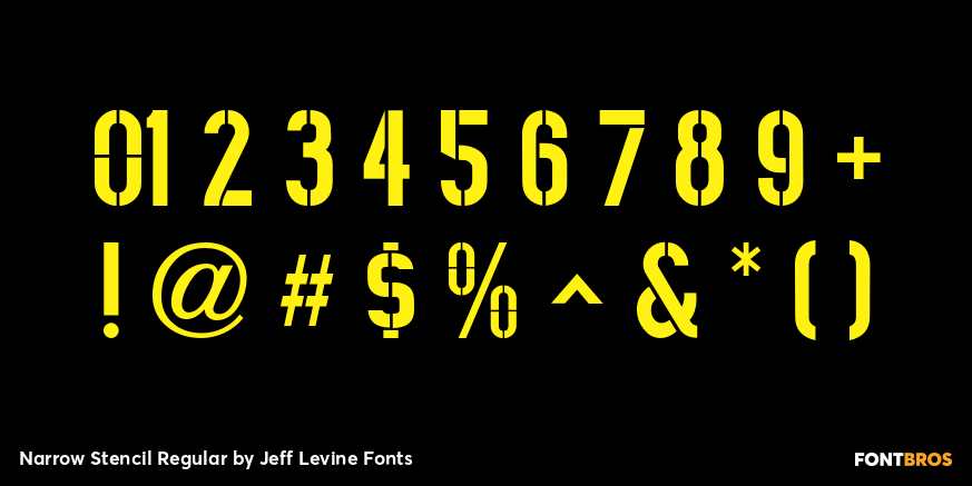 Narrow Stencil Regular Font Poster #4
