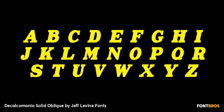 Decalcomania Solid Oblique Font Poster #3