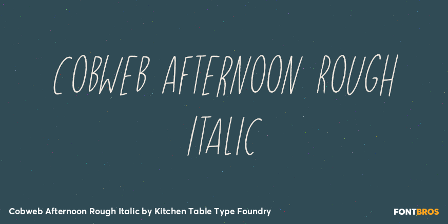 Cobweb Afternoon Rough Italic Font Poster #1