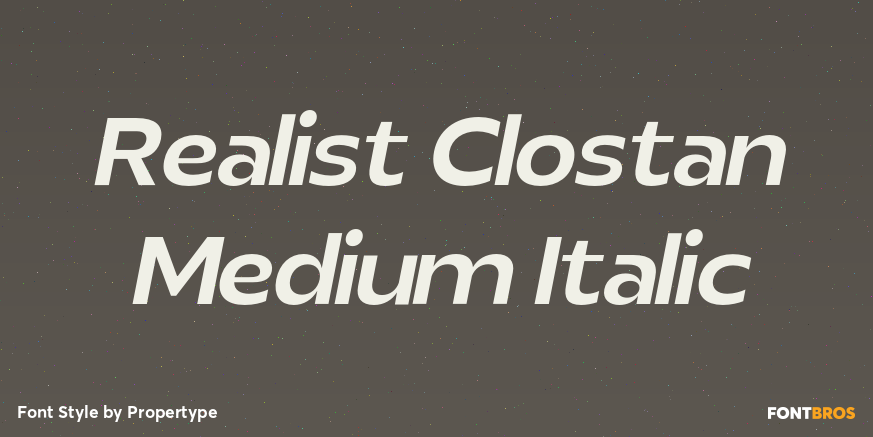 Realist Clostan Medium Italic Poster
