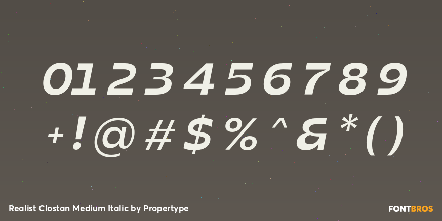 Realist Clostan Medium Italic Font Poster #4
