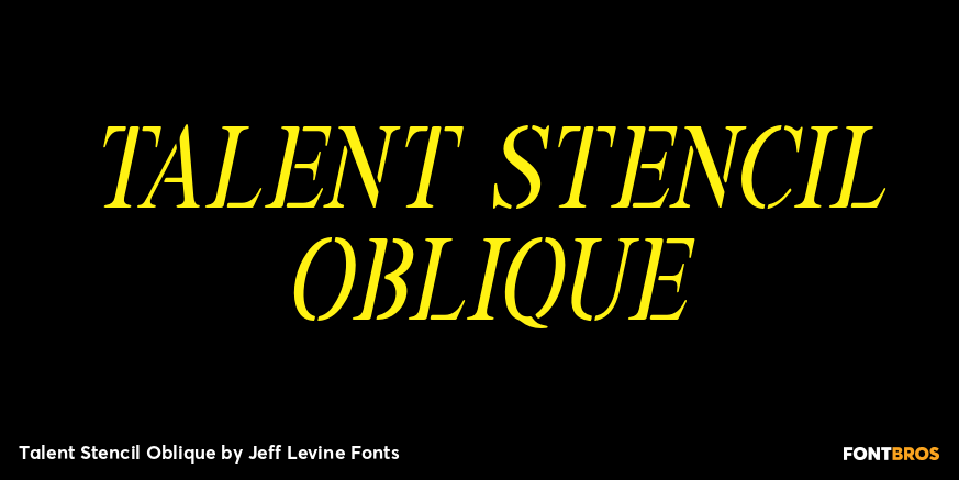Talent Stencil Oblique Font Poster #1