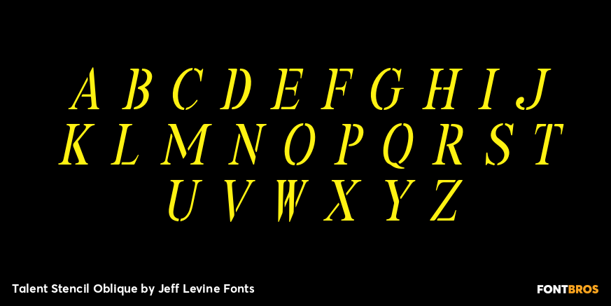 Talent Stencil Oblique Font Poster #3