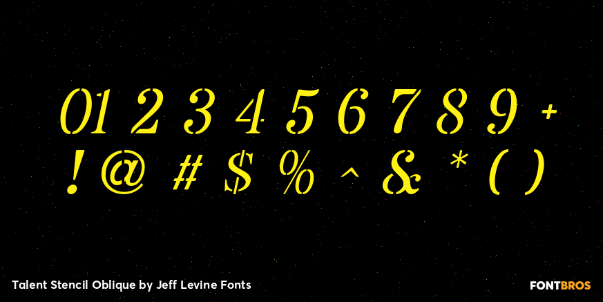 Talent Stencil Oblique Font Poster #4