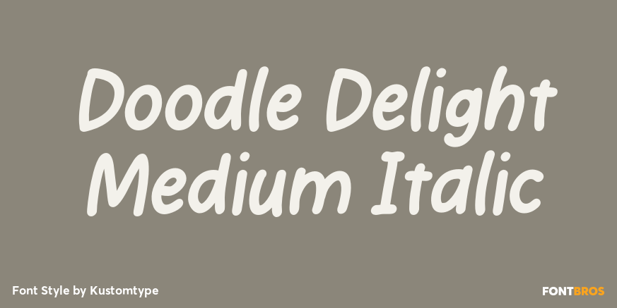 Doodle Delight Medium Italic Poster