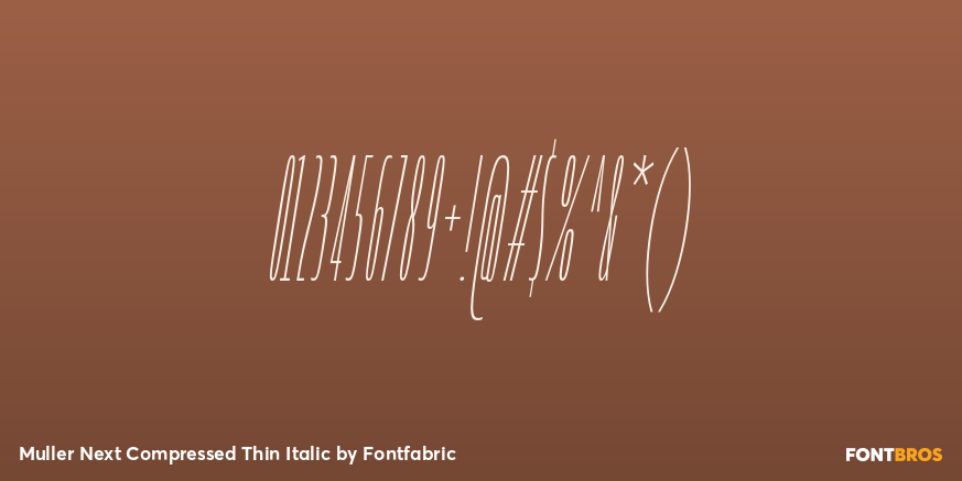 Muller Next Compressed Thin Italic Font Poster #4