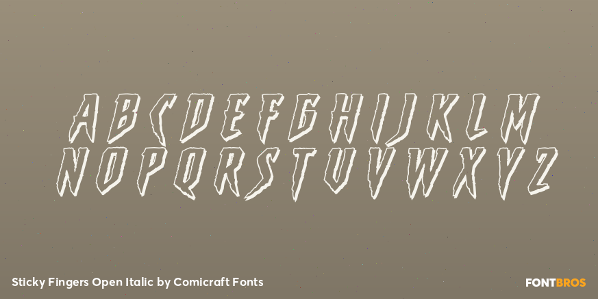 Sticky Fingers Open Italic Font Poster #2