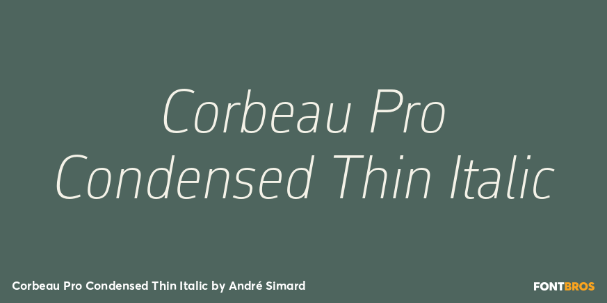 Corbeau Pro Condensed Thin Italic Font Poster #1