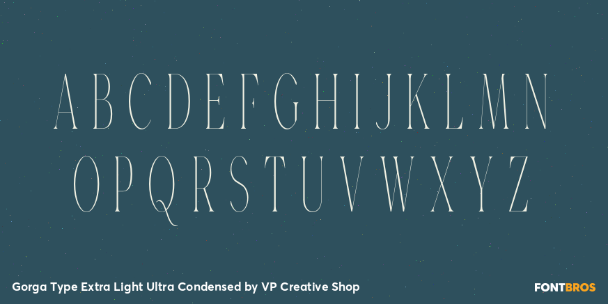 Gorga Type Extra Light Ultra Condensed Font Poster #2