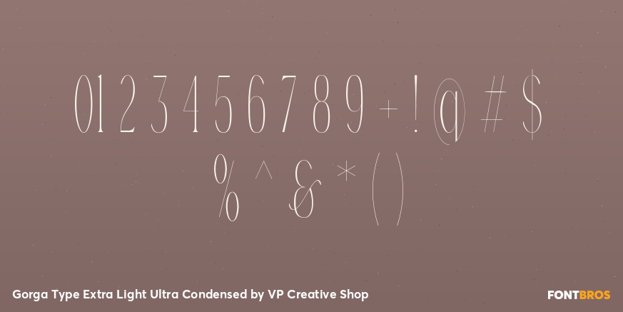 Gorga Type Extra Light Ultra Condensed Font Poster #4