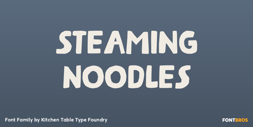 Steaming Noodles Font Poster