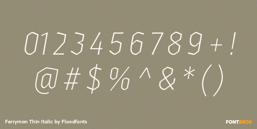 Ferryman Thin Italic Font Poster #4