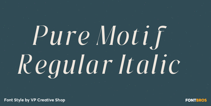 Pure Motif Regular Italic Poster