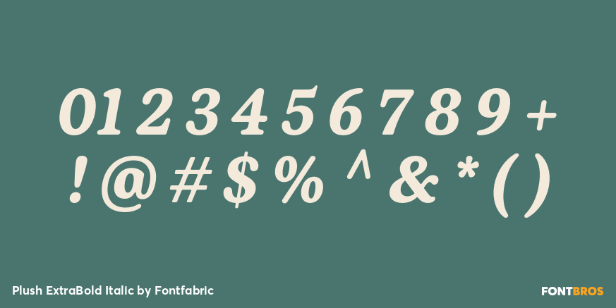 Plush ExtraBold Italic Font Poster #1