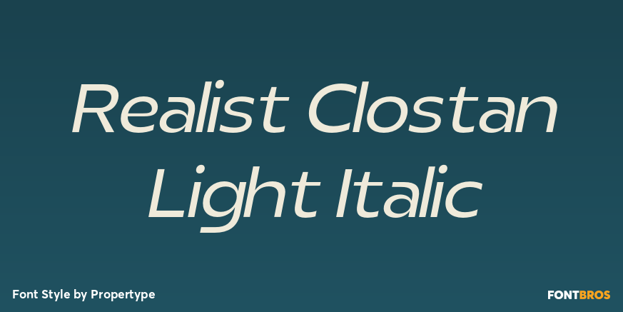 Realist Clostan Light Italic Poster