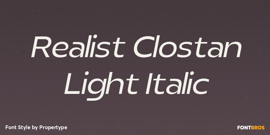 Realist Clostan Light Italic Poster