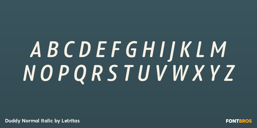 Duddy Normal Italic Font Poster #2