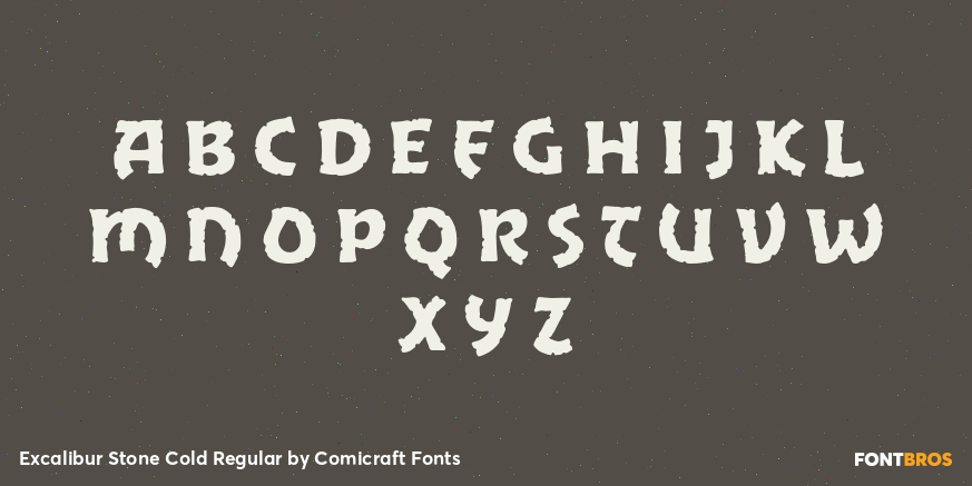 Excalibur Stone Cold Regular Font Style by Comicraft Fonts | Font Bros