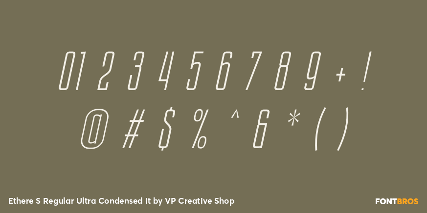 Ethere S Regular Ultra Condensed It Font Poster #1