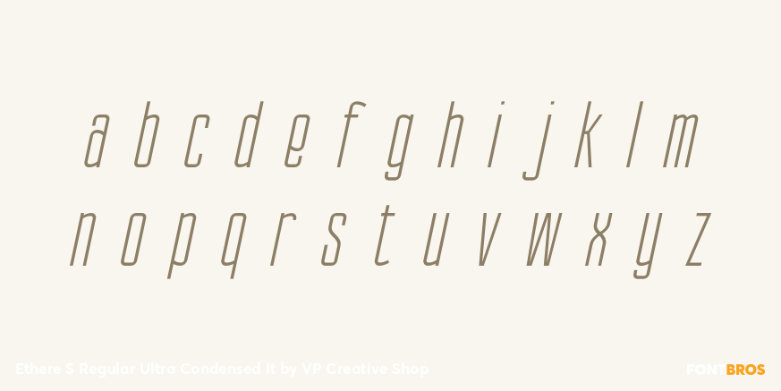 Ethere S Regular Ultra Condensed It Font Poster #1