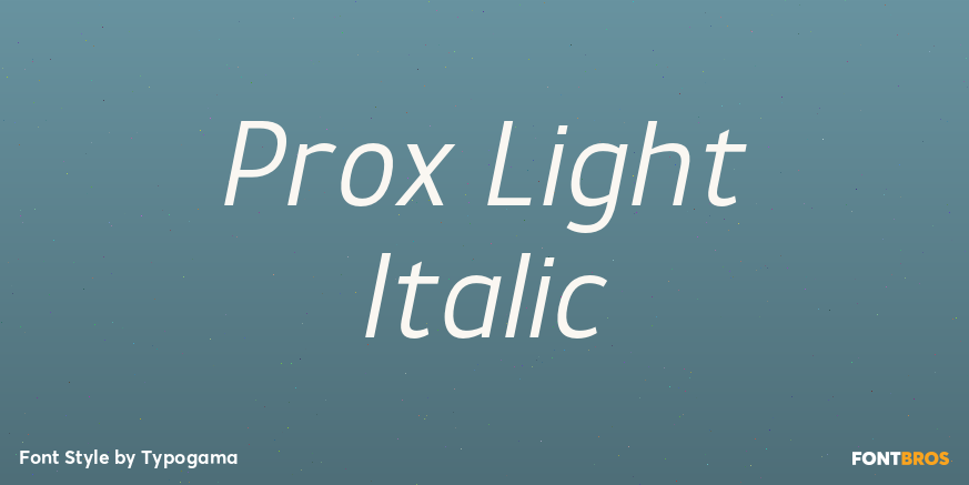 Prox Light Italic Font Poster #1