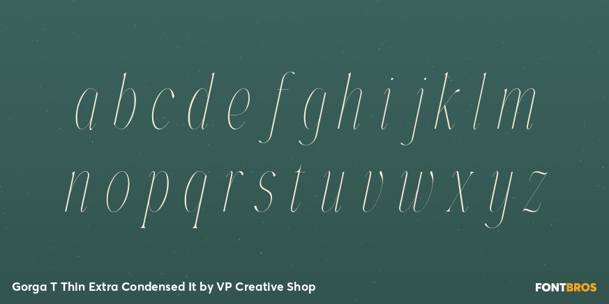 Gorga T Thin Extra Condensed It Font Poster #3