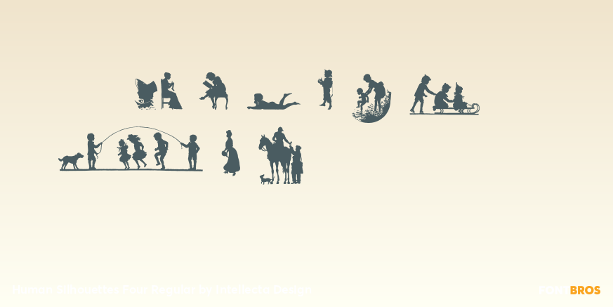 Human Silhouettes Four Regular Font Poster #1
