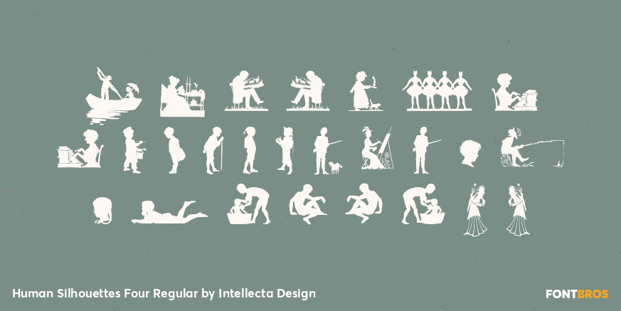 Human Silhouettes Four Regular Font Poster #1