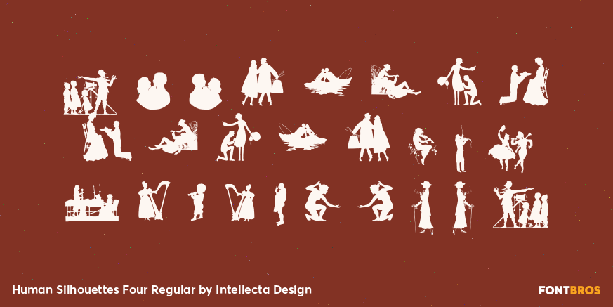 Human Silhouettes Four Regular Font Poster #1
