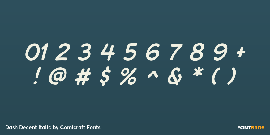 Dash Decent Italic Font Poster #1