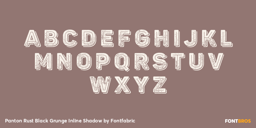 Panton Rust Black Grunge Inline Shadow Font Poster #2