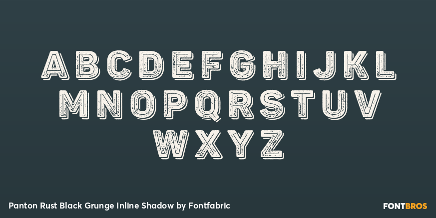 Panton Rust Black Grunge Inline Shadow Font Poster #3