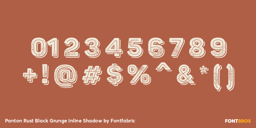Panton Rust Black Grunge Inline Shadow Font Poster #4