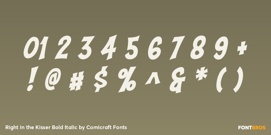 Right in the Kisser Bold Italic Font Poster #4
