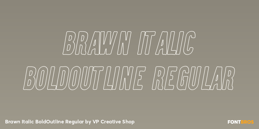 Brawn Italic BoldOutline Regular Poster