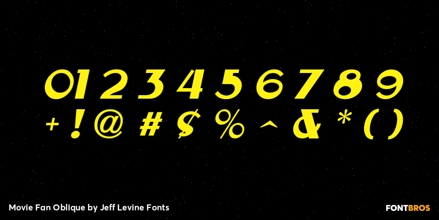 Movie Fan Oblique Font Poster #1