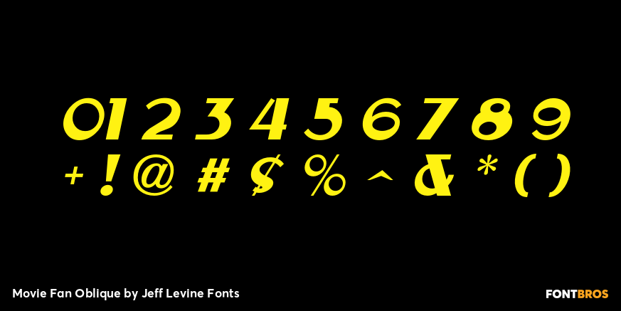 Movie Fan Oblique Font Poster #4
