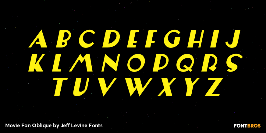 Movie Fan Oblique Font Poster #1