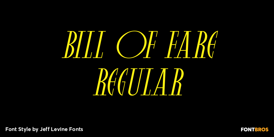 Bill of Fare Regular Poster